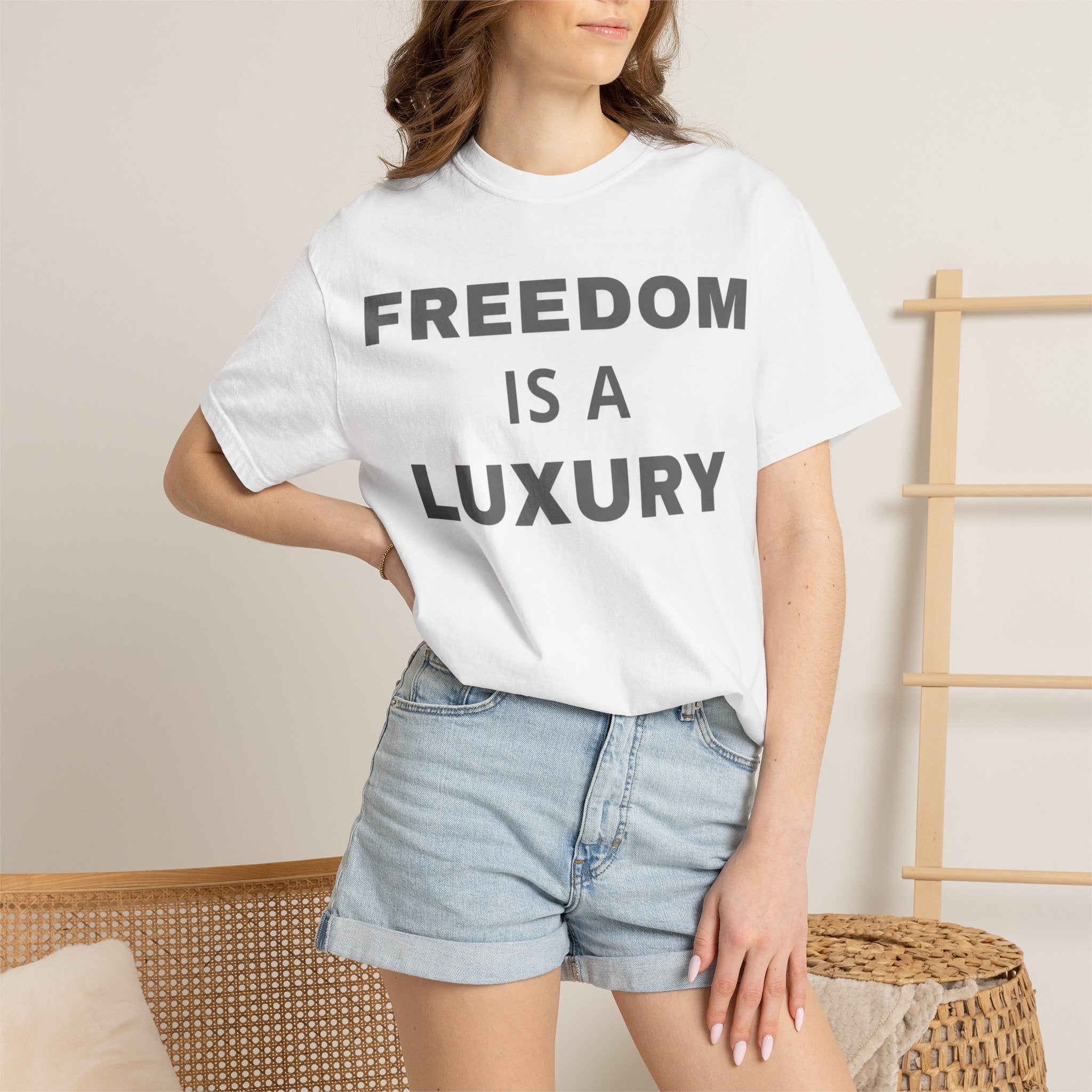"Freedom Is a Luxury" Unisex Cotton Statement T-Shirt