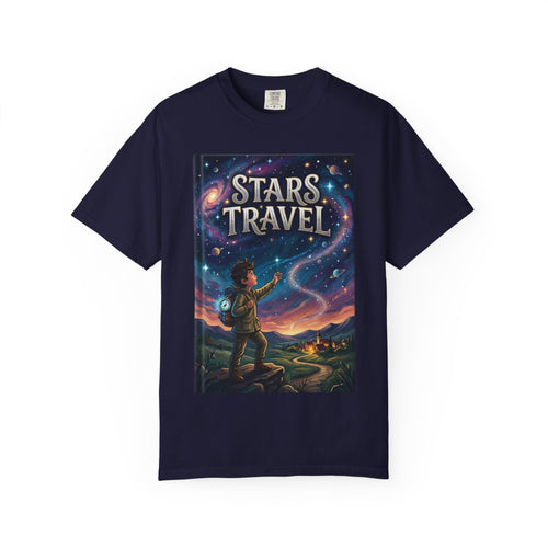 Stars Travel T-Shirt — Night Sky Adventure Graphic Tee