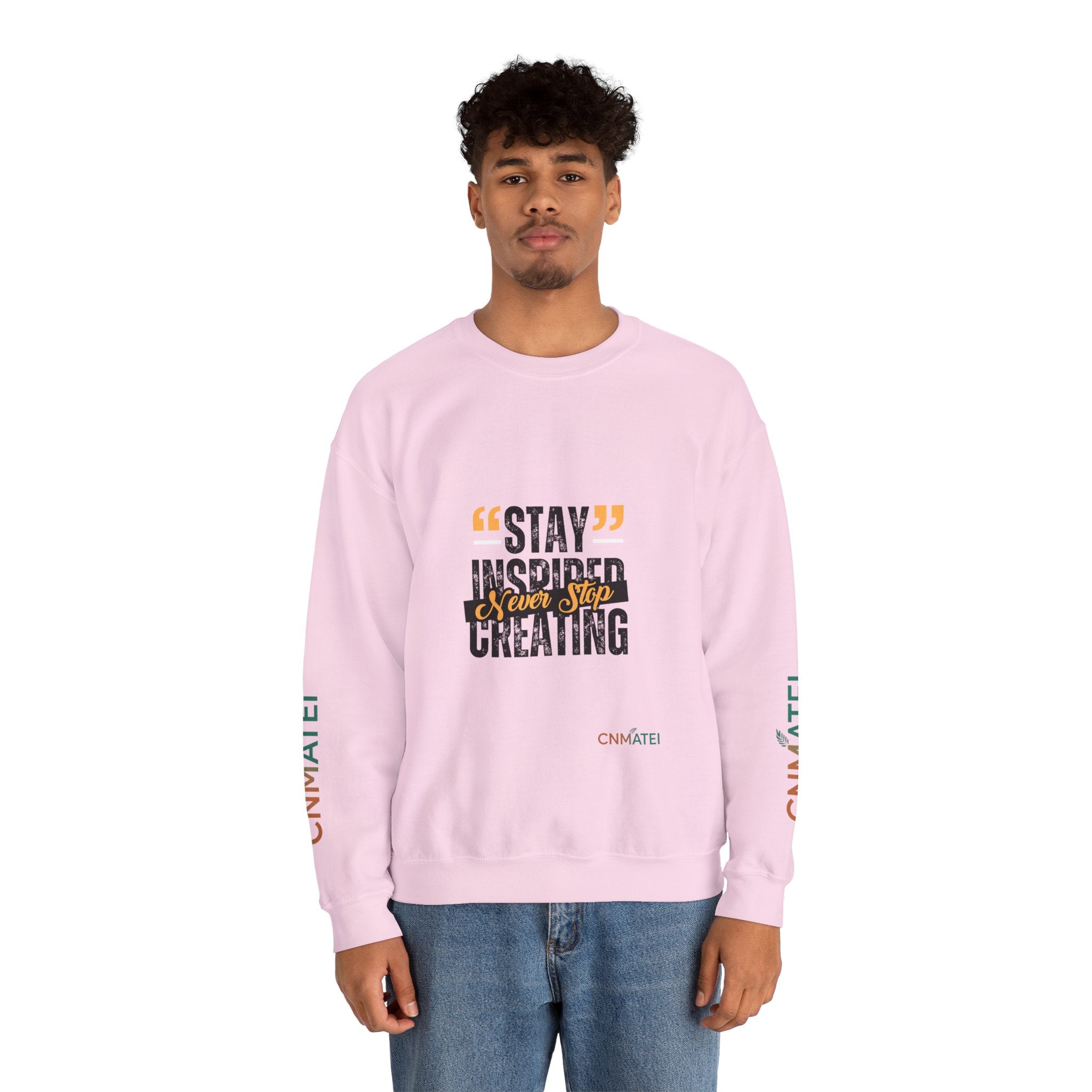 Stay inspired motivationele unisex crewneck sweater – cadeau voor artiesten en creatievelingen