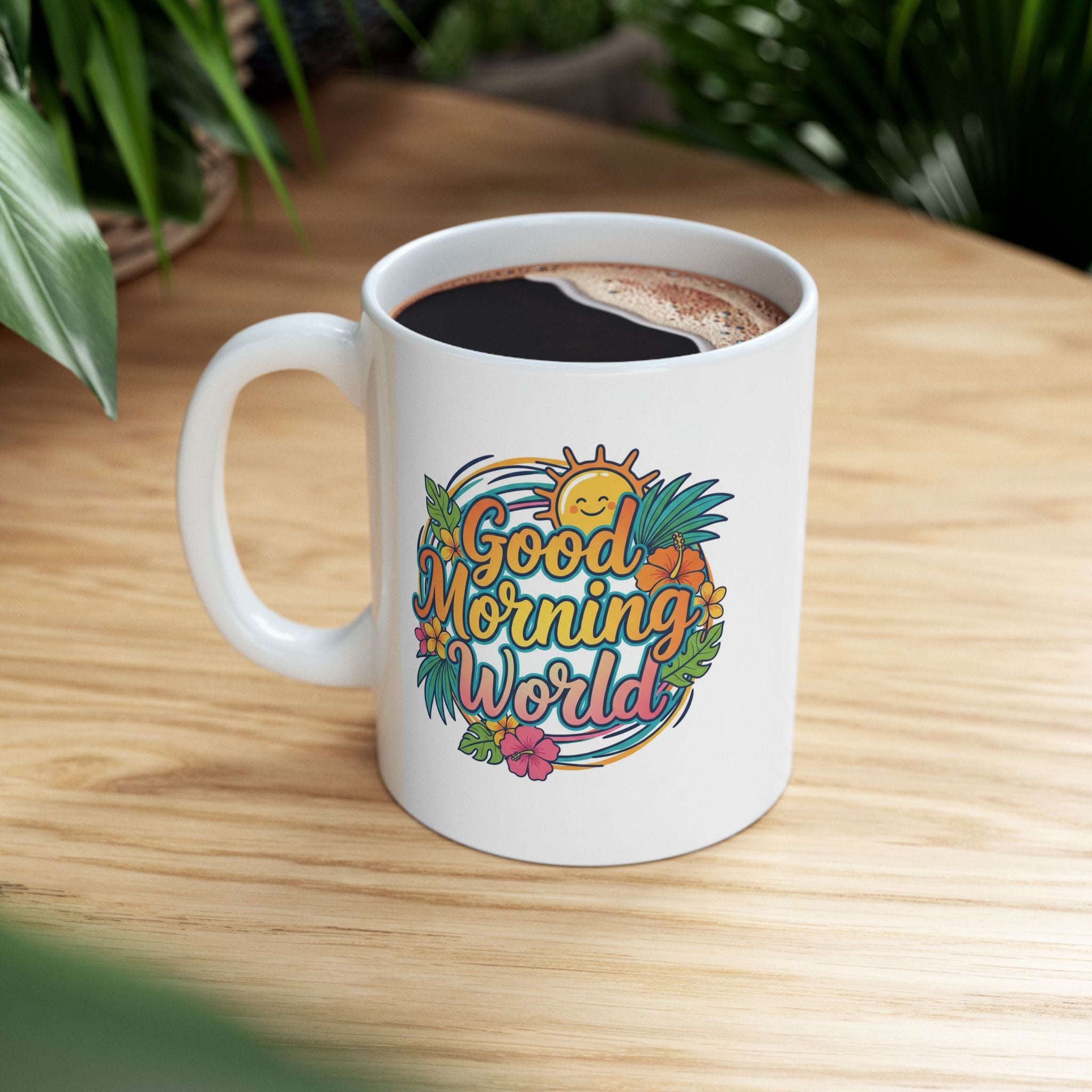 Tropical Floral Ceramic Mug - Coffee Cup (11oz & 15oz)