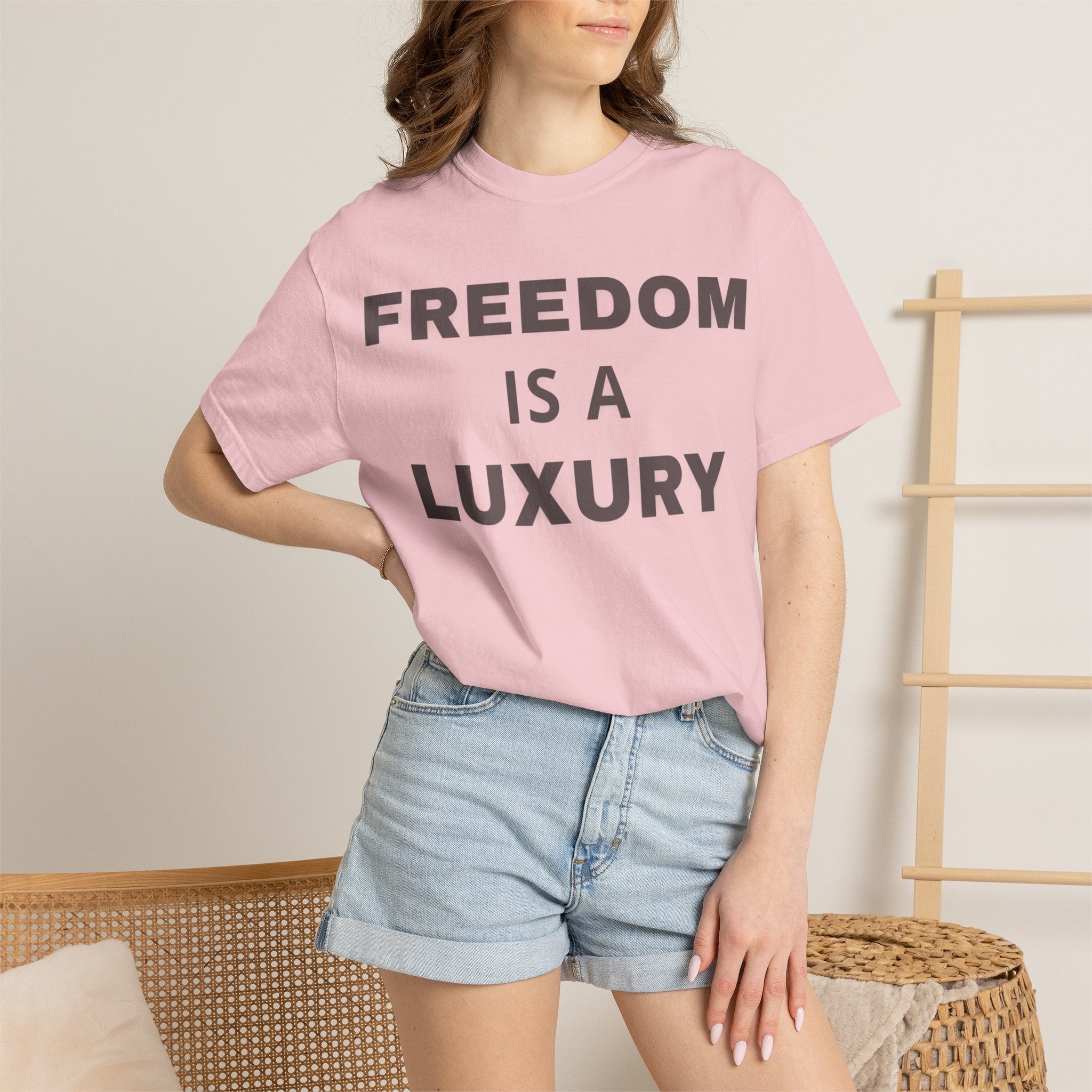 "Freedom Is a Luxury" Unisex Cotton Statement T-Shirt